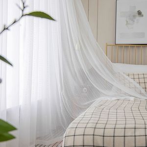 Japanese-style Striped <strong>White</strong> <strong>Sheer</strong> Curtains Minimalist Design Woven Polyester <strong>Fabric</strong>-Project-Grade for Cross-Border Trade - Product Image 4