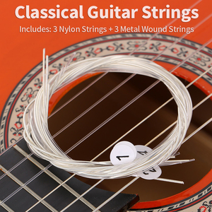 Juego de cuerdas para guitarra clásica de 6 cuerdas, 3 cuerdas de nailon y 3 cuerdas enrolladas en metal, personalizables, directo de fábrica - Product Image 2