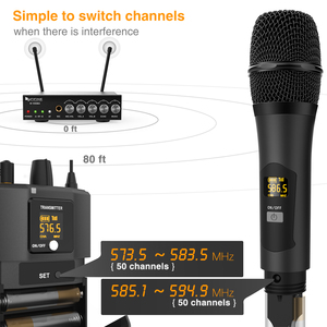 Microphone sans fil UHF Fifine K036A, microphone dynamique <span class=keywords><strong>portable</strong></span> pour karaoké, DJ, KTV, église, discours, studio, chant, enregistrement - Product Image 2