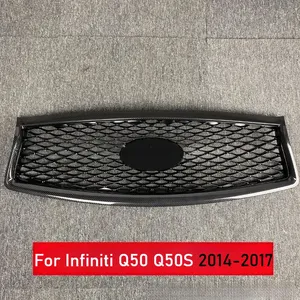Pour Q50 Q50S 2014-2017 Q50 Q50S 2018-2021 : Grille avant de remplacement en nid d'abeille, grille supérieure de capot de style racing, kit carrosserie - Product Image 5