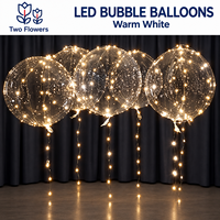 Kit de 10 ballons à bulles LED transparents en PVC avec guirlandes lumineuses de 3 m, blanc chaud, multicolore, décoration douce pour mariage et fête