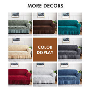 Her Şey Dahil Kalınlaştırılmış Katyonik Kanepe Örtüsü Seti Etekli Elastik Esnek Kanepe Kılıfı Köşe Kanepe Koltuk Örtüleri Koyu Gri - Product Image 5