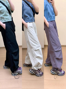 <strong>Womens</strong> Skinny High Waist Elastic Waistband <strong>Cuffed</strong> Hem Full Length Multi Color Casual Comfortable Pants Fitness Daily Wear - Product Image 2