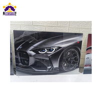 Chambre d'enfants grand décor à la maison éclairé 3D oeuvre acrylique impression affiche peinture illuminée voiture mur Art avec lumière LED