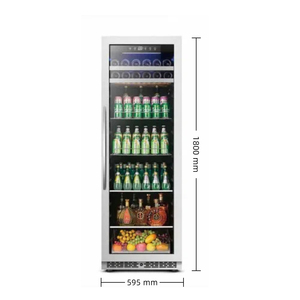 NE-376 Bodega Refrigerada de Acero Inoxidable para Cocina Comercial o Doméstica, Temperatura Constante, con Puerta de Vidrio Integrada, para Cerveza, Refrescos y Vino Tinto - Product Image 1