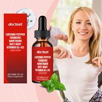 Docteat – Gouttes liquides de piment de Cayenne en gros sous marque privée avec hawthorne, racine de betterave, curcuma et suppléments vitaminiques