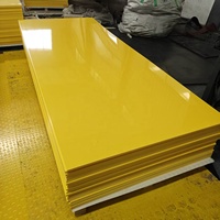 Feuille de plastique HDPE brillante jaune 4x8, feuille de polyéthylène haute densité résistante à l'usure, PE100 large