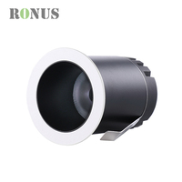 Spot encastré commercial anti-éblouissement 3W noir, mini spot LED COB encastré 1W