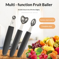 RVS keukenhulpjes meloen watermeloen snijgereedschap creatief keukengadget voor fruitsalade & ijs makkelijk vast te houden handvat