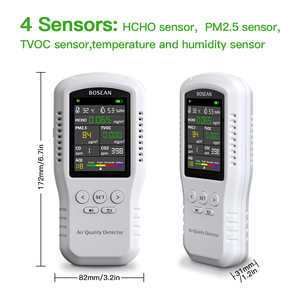 Monitor de Calidad del Aire Bosean, CO2, CO, PM2.5, HCHO, TVOC, Monitor de Temperatura y Humedad, Detector de Calidad del Aire para el Hogar con Sensores Reales T-Z01 - Product Image 2