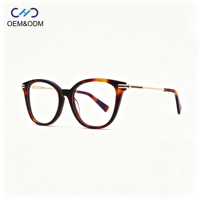 VA5552 Lunettes de vue vintage en acétate, monture ronde œil de chat, monture intégrale rétro, lunettes optiques pour femmes, design