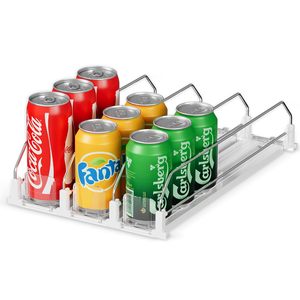 Hookei Supermarket Storage Pusher Divider Auto Sliding Drink Can Holder Gravity Feed <b>Roller</b> Bottle Glide Shelf Source Factory - Product Image 1