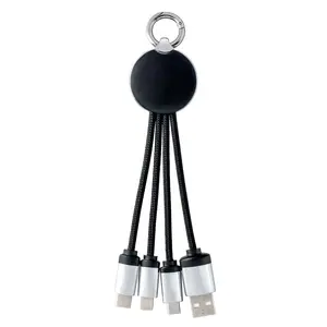 定制徽标3合1 Ladekabel mit Beleuchtung 3in1钥匙扣Led Usb充电电缆，用于Iphone电缆