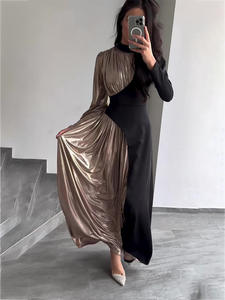 Vestido Elegante de Manga Larga para Mujer, Cintura Irregular, Corte Entallado, para Fiesta o Graduación - Product Image 6