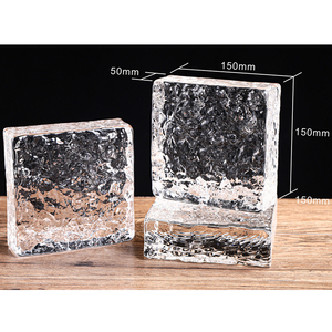 อิฐบล็อกแก้วสี่เหลี่ยมขนาด150*150*50มม. อิฐกระจกฝ้าด้านหนึ่งตกแต่งด้วยฟองอิฐแก้วคริสตัลแข็ง - Product Image 6