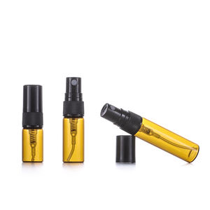 Nachfüllbare leere Parfüm flasche Stift form Mini 2ml 3ml 5ml 10ml Braunglas-Sprüh flasche mit schwarzem feinem Sprühnebel - Product Image 6