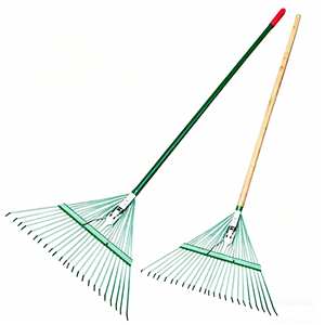 Râteau à gazon robuste en acier inoxydable avec manche en bois de 1,2 m, 22/25 <span class=keywords><strong>dents</strong></span>, pour le nettoyage des feuilles dans le jardin, la pelouse et la cour - Product Image 3