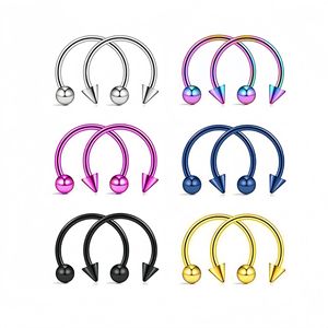 Anneau de nez en acier inoxydable en forme de C, clou en forme de flèche, 16G, bijoux de corps unisexes pour un usage quotidien - Product Image 1