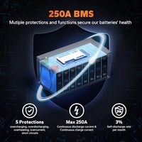 Batterie au lithium 12v 400Ah Plus LiFePO4 5120Wh Energy 3200W Max 10 ans de durée de vie avec 4000-15000 cycles BMS 250A