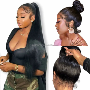 Venta al por mayor de Peluca de cabello humano natural brasileño en bruto HD, peluca de encaje frontal de cabello humano virgen, peluca de encaje frontal de viernes negros - Product Image 2