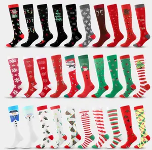 Спортивные носки Cmax, рождественский подарок, длинные носки до колена для медсестер, врачей, бега, Нескользящие нейлоновые Компрессионные носки унисекс