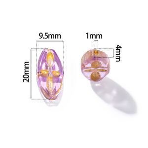 Czech Glass Oval Loose Beads 9.5x20mm Crystal Lampwork For Bracelet Making Jewelry Accessories <b>Material</b> - Product Image 2