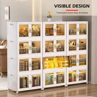 Lot de 3 bacs de rangement avec couvercle Armoire à chaussures empilable Placard Boîtes de rangement et bacs pliables pour la maison