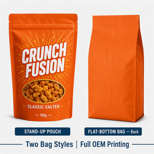 Custom Savory Snack Mix Bag Clear Window Resealable Zip Stand up Flat Bottom Food Packaging Bags for Chips Pretzels Party Mix - Product Image 4