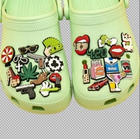 Ornements de chaussures élégants et cool, décorations uniques en caoutchouc pour chaussures, breloques de chaussures DIY avec des dollars, de l'alcool et des jeux de hasard