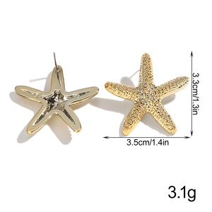 Summer New Marine Elements Holiday Jewelry Beach Seaside Accessories Personalized Gold Silver Plated CCB Starfish Conch Earrings - Product Image 6