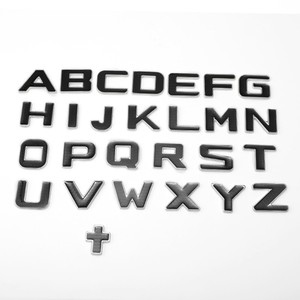 Nuevo negro y rojo 3D 26 letras coche emblema DIY número Metal coche insignia con calor más signo + - Product Image 4