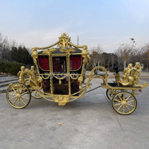 Carruaje eléctrico de lujo estilo Cenicienta, con caballos, para bodas, estilo clásico europeo, carro de paseo para parques, hoteles y resorts. - Product Image 5