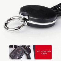Nouveau câble de téléphone portable portable 4 en 1, câble USB multi-usage avec porte-clés, câble de charge USB avec lumière LED