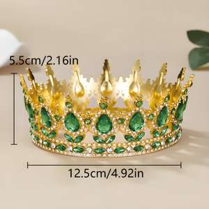 カラフルなバロック様式の花嫁ティアラクラウンロイヤルクイーンクラウンプロムブライダル結婚式結婚式のティアラ誕生日女性のための王冠 - Product Image 4
