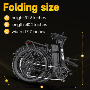 Bicicleta Eléctrica Plegable de 7 Velocidades con Neumáticos 20*3, Batería de Litio de 52V 10Ah, Motor sin Escobillas, Frenos de Disco Dobles, para Ocio Urbano - Product Image 6