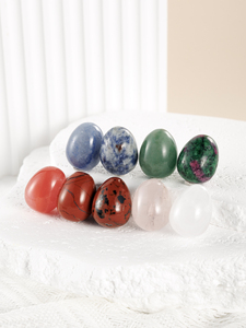 หินอัญมณีหลากสีธรรมชาติขัดแร่หินไข่คริสตัลบรรเทาอาการสมาธิสำหรับตกแต่งหม้อบ้านสำนักงาน - Product Image 5