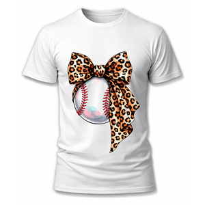 T-shirt drôle pour maman de joueur de baseball, t-shirt à manches courtes avec imprimé léopard, tenue de jour de match 100% coton, cadeau pour anniversaire, fête des mères - Product Image 1