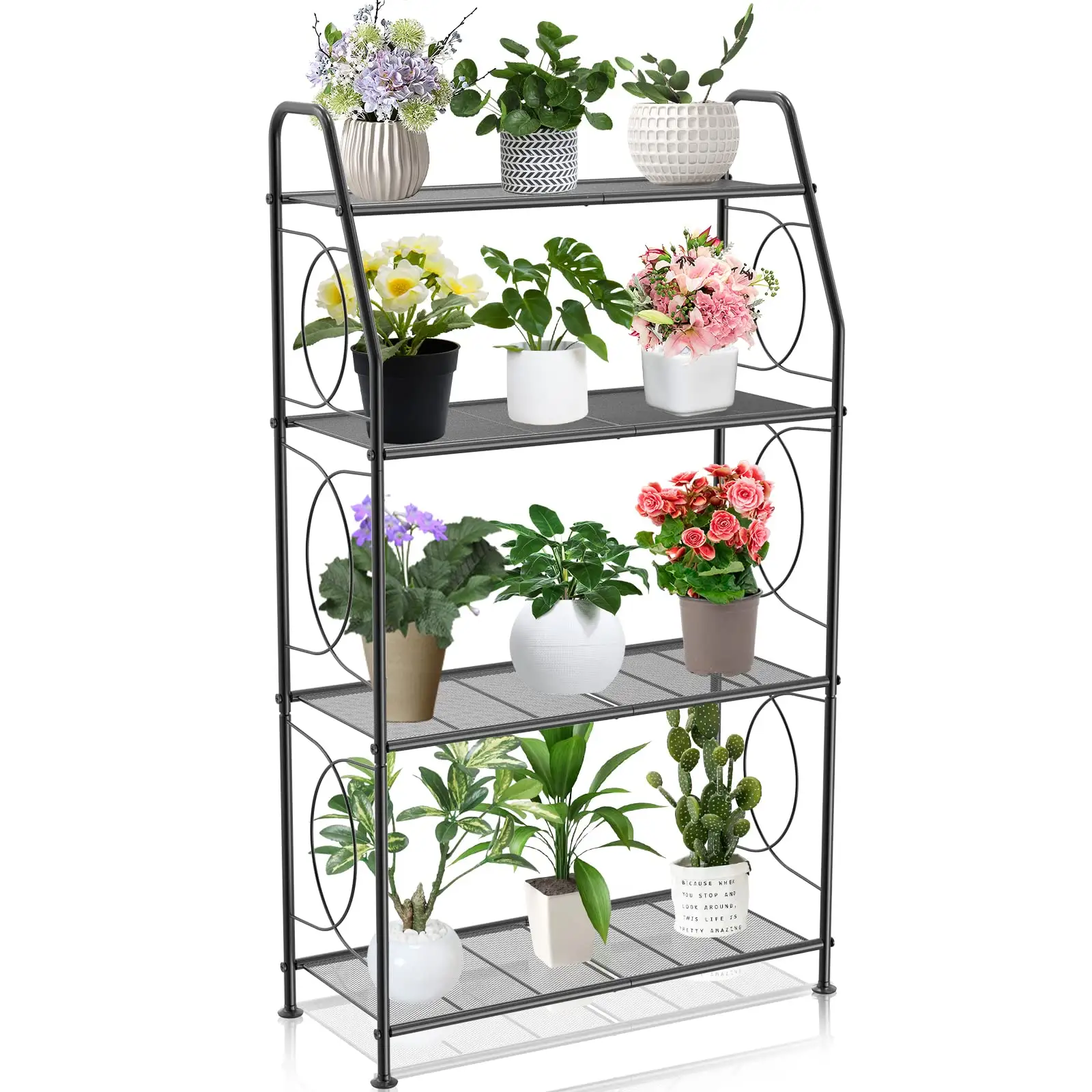 Hot sales high quality metal plant stand holder 3 tier plant shelf for indoor outdoor rack for garden living room
