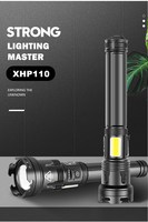 Senter Led 3000 Lumen, Senter Usb 26650 paling kuat Xhp110 Xhp90 Xhp50 berburu lelna (p110