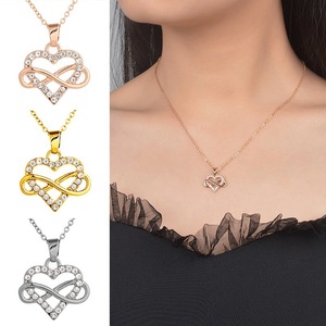 <span class=keywords><strong>Collana</strong></span> con collare a <span class=keywords><strong>cuore</strong></span> in cristallo con strass <span class=keywords><strong>infinito</strong></span> a buon mercato classico personalizzato di fornitura di fabbrica - Product Image 2