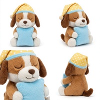 Peluche chien mignon, jouet en peluche doux, chiot endormi pour le coucher, cadeau en coton PP brodé