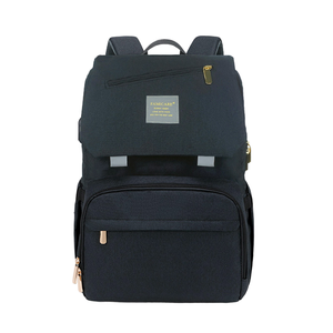 Fashionable Personalized Water Resistant Polyester Canvas Black Baby Diaper Bag <b>Backpack</b> for Mommy Mummy Mom <b>Large</b> - Product Image 1