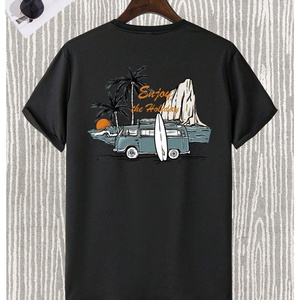 Camisetas Casuales de Verano para Hombre con Estampado Gráfico y Cuello Redondo, Camisetas de Manga Corta con Estampado de Letras - Product Image 6