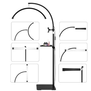 Profesional 24 "<span class=keywords><strong>M60X</strong></span> Half Moon Floor Beauty Lamp 40W LED-Atenuación de 10 niveles CRI>90 con soporte ajustable - Product Image 5