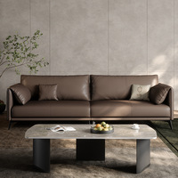 NOUVEAU Ensemble de canapés de bureau en cuir de luxe moderne, trois places, avec table basse, pour usage commercial