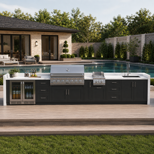 Cucina per <span class=keywords><strong>barbecue</strong></span> e Grill all'aperto di lusso per ville Forno elettrico integrato su misura e griglia <span class=keywords><strong>in</strong></span> acciaio inossidabile - Product Image 3