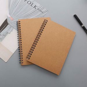 Wholesale Spiral Bound Kraft Sketch Notebook 13.3x18cm 100g 50 Sheets Drawing Paper Retro Style Customize Office Use - Product Image 1