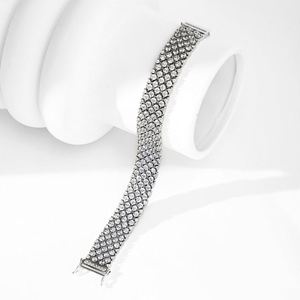 Dylam High End Jewelry 14cm Width Women S925 Silver Rhodium Plated Full Setting Eternity 5A Cubic Zirconia <b>Bangle</b> Bracelet - Product Image 5