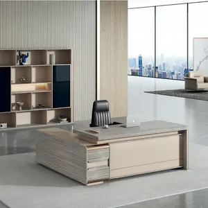 Modern boss manager desk L-type light luxury wooden desk office furniture