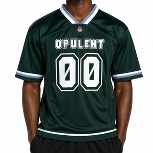 Maillot de football américain personnalisé avec logo brodé, design en maille sublimée, respirant, uniforme de club de football surdimensionné - Product Image 2